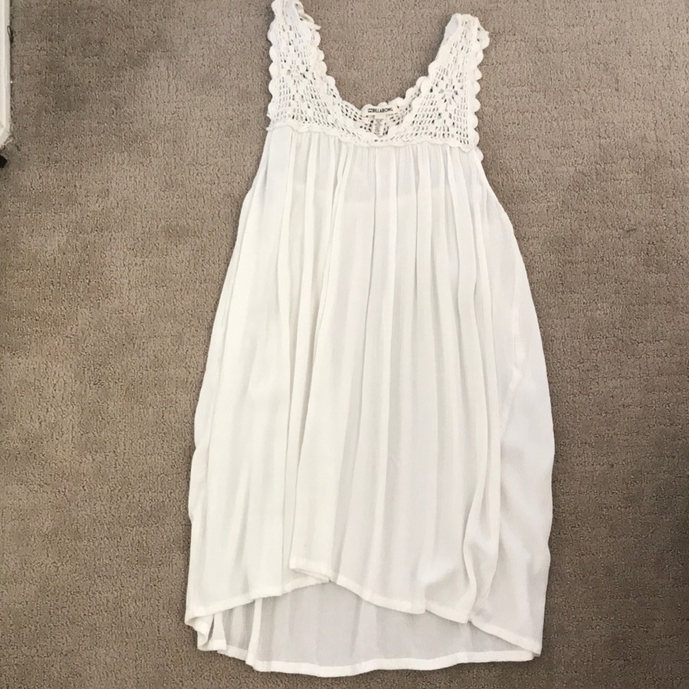 White billabong dress with lace top